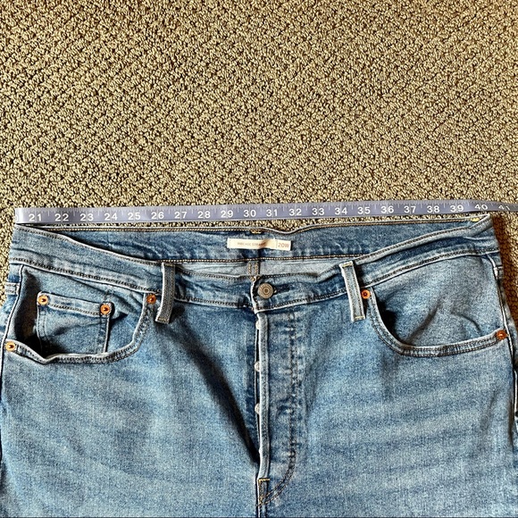 Levi’s Ribcage Straight High Rise Button Fly Ankle Denim Blue Jeans Women’s 20W - Picture 8 of 15